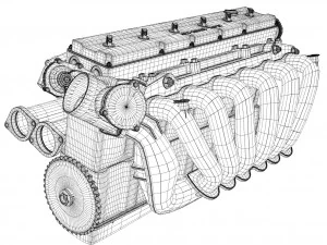 motor ic reto 6 dohc vvt Modelo 3D