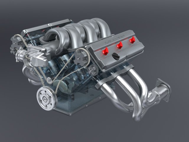 v6 dohc vvt engine 3D Model .c4d .max .obj .3ds .fbx .stl .blend 