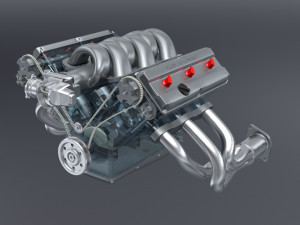 v6 dohc vvt engine 3D Model