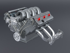 v6 dohc vvt engine 3D Model