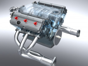 v6 dohc vvt engine 3D Model