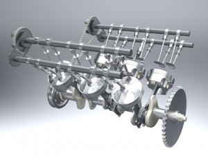 v6 dohc vvt engine 3D Model