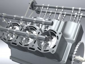 v6 dohc vvt engine 3D Model