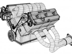 v6 dohc vvt engine 3D Model