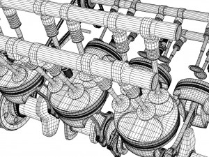 v6 dohc vvt engine 3D Model