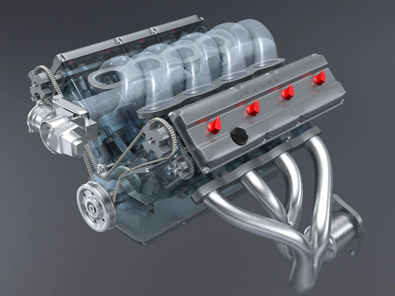 v8 dohc vvt engine 3D Model .c4d .max .obj .3ds .fbx .stl .blend 