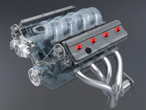 v8 dohc vvt 엔진 3D 모델