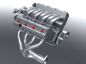 v8 dohc vvt engine 3D 모델