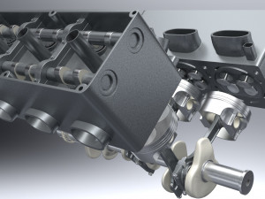 v8 dohc vvt engine 3D 모델