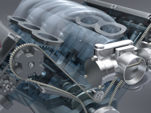 v8 dohc vvt engine 3D 모델