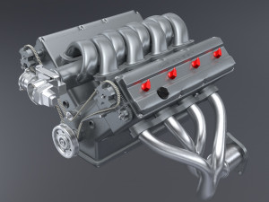 v8 dohc vvt engine 3D 모델
