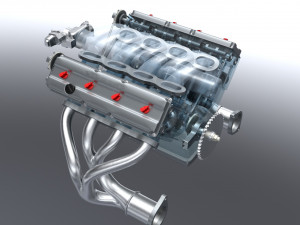 v8 dohc vvt engine 3D 모델