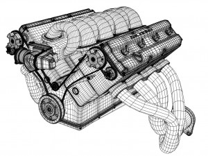 v8 dohc vvt engine 3D 모델