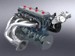 diesel inline 4 dohc vvt engine 3D Model