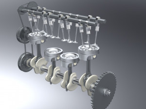 diesel inline 4 dohc vvt engine 3D Model