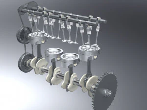 diesel inline 4 dohc vvt engine 3D Model