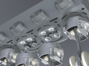 diesel inline 4 dohc vvt engine 3D Model