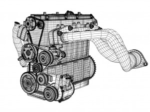 diesel inline 4 dohc vvt engine 3D Model
