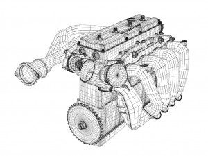 diesel inline 4 dohc vvt engine 3D Model
