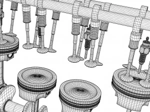 diesel inline 4 dohc vvt engine 3D Model