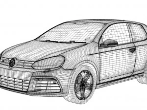 volkswagen golf type r mk vi 3D Model