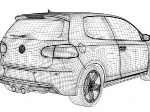 volkswagen golf type r mk vi 3D Model
