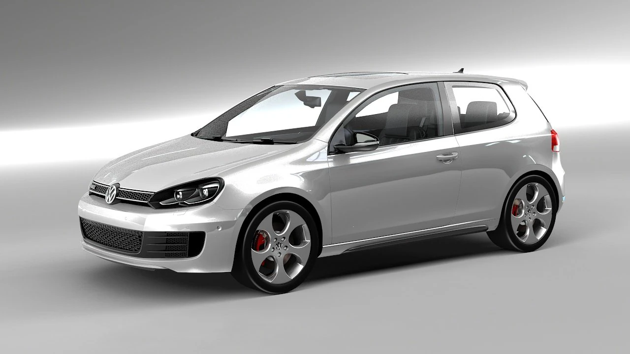 vw golf gti 3D Model .c4d .max .obj .3ds .fbx .stl .blend