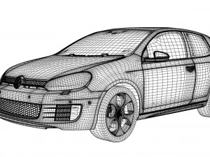 vw golf gti 3D Model