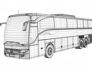 mercedes benz tourismo 6x2 Modello 3D