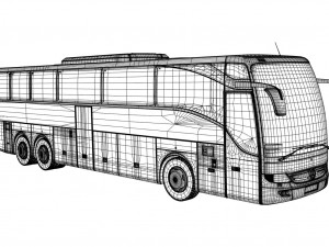 mercedes benz tourismo 6x2 Modello 3D