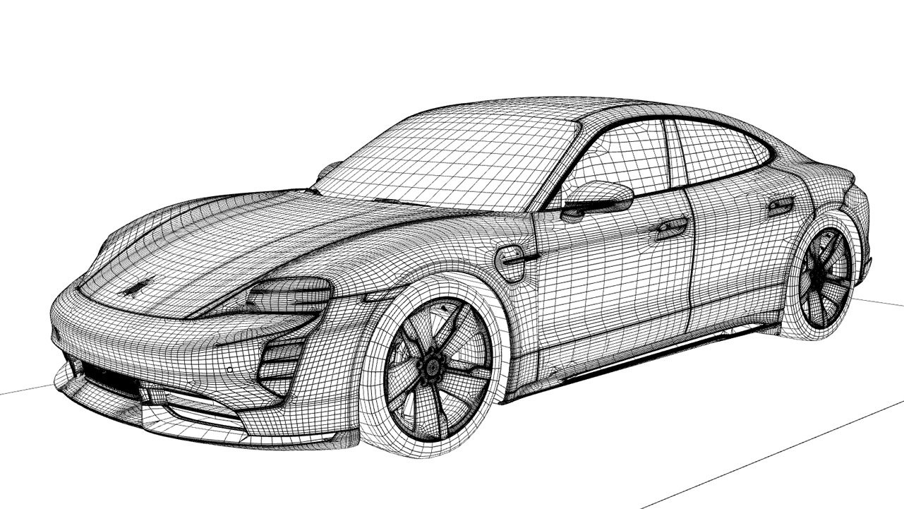 Porsche taycan рисунок