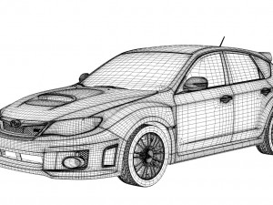 subaru impreza wrx sti Modello 3D in Auto Compatte 3DExport