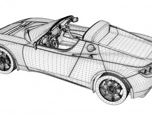 tesla roadster 25 sport 3D Model