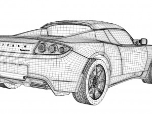 tesla roadster 25 sport 3D Model