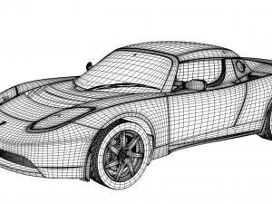 tesla roadster 3Dモデル