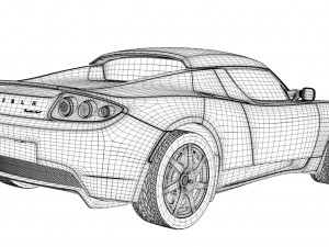 tesla roadster 3Dモデル