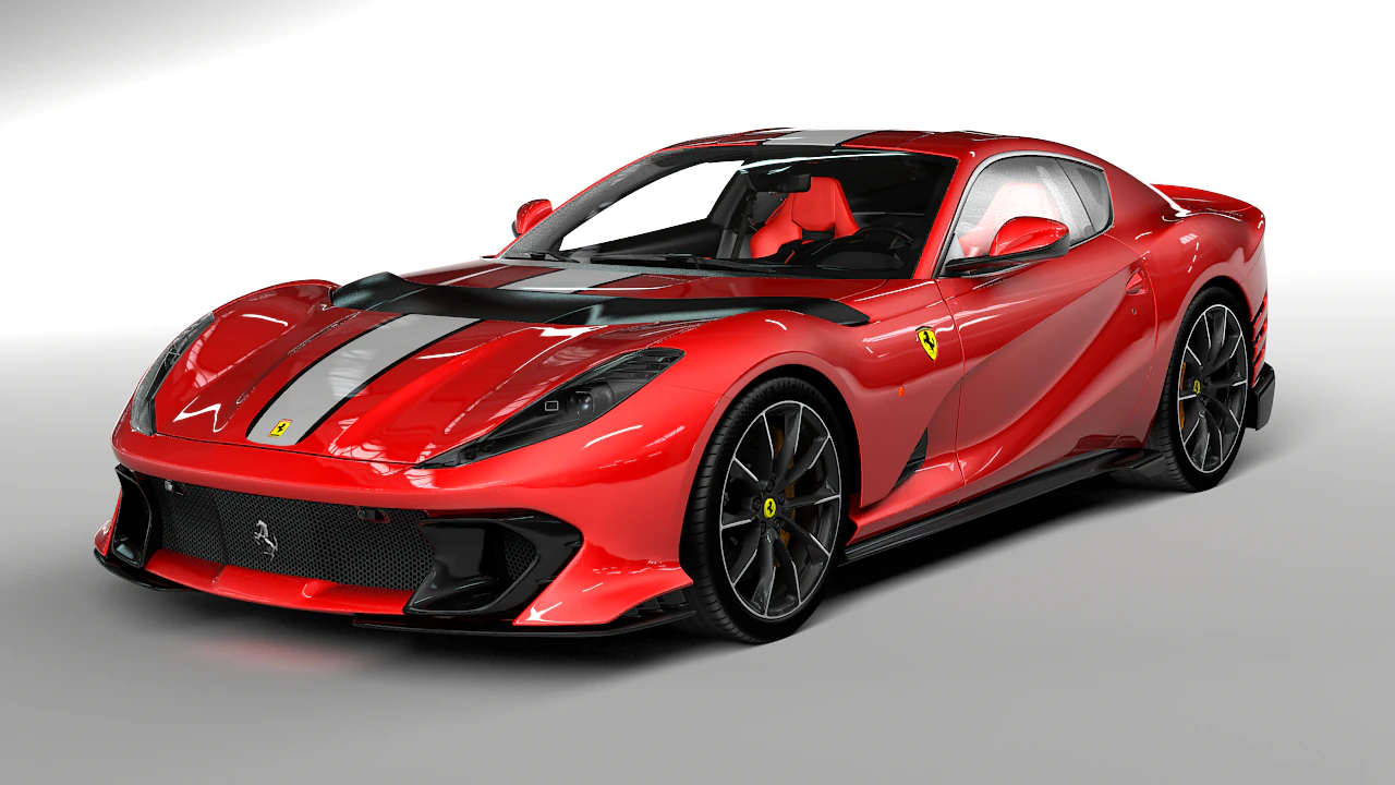 Ferrari 812 Competizione 3D Model .c4d .max .obj .3ds .fbx .stl .blend 