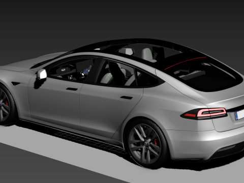 Tesla Model S Plaid 2024 Modello 3D