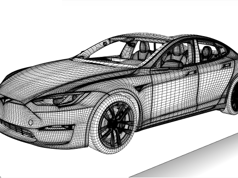 Tesla Model S Plaid 2024 Modello 3D