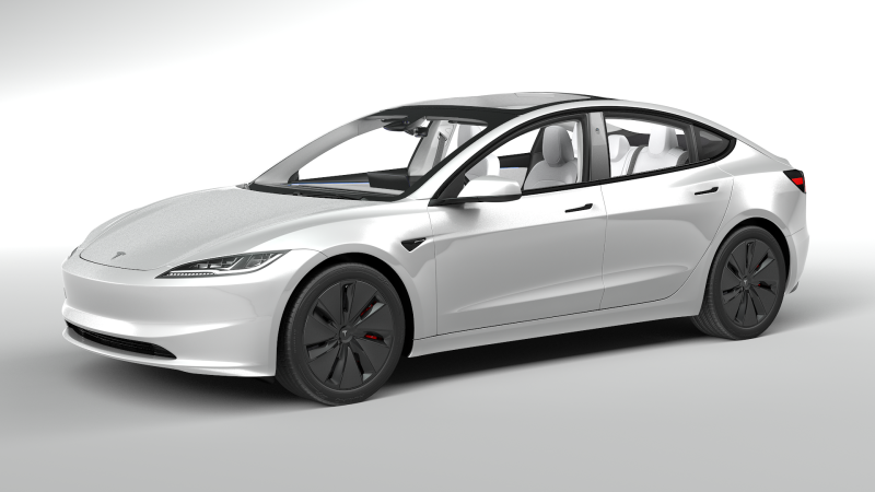 特斯拉 Model 3 2024 3D 模型 .c4d .max .obj .3ds .fbx .stl .blend 