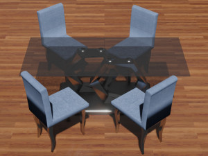 table and chairs Modèle 3D