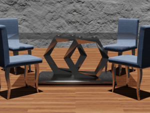table and chairs Modèle 3D