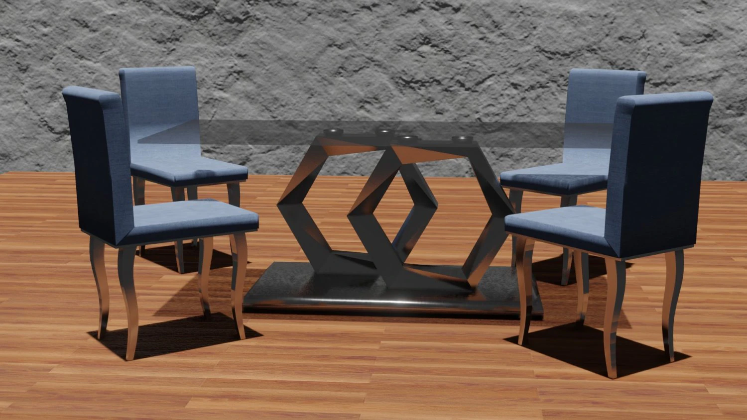 table and chairs 3D Model .c4d .max .obj .3ds .fbx .stl .blend 