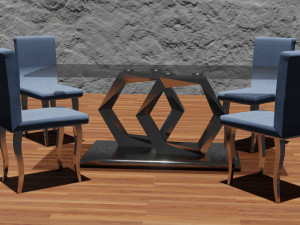 table and chairs 3D-Modell