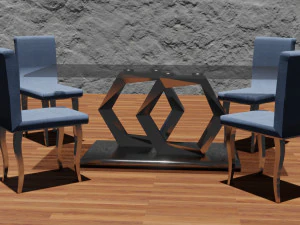 table and chairs 3D Model