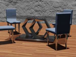 table and chairs Modèle 3D