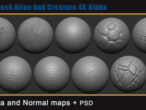 25 Zbrush Alien and creature 4k alpha 3D Model