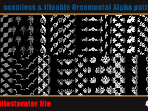 705 seamless and tileable Ornamental Alpha patterns 90 Adobe illustrator file CG 纹理