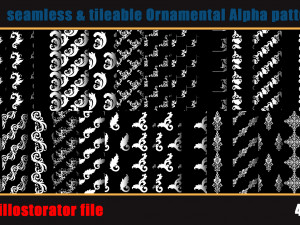705 seamless and tileable Ornamental Alpha patterns 90 Adobe illustrator file CG 纹理