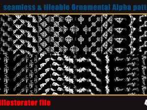 705 seamless and tileable Ornamental Alpha patterns 90 Adobe illustrator file CG 纹理